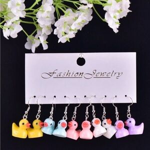 🪿NEW Multicolor Duck Earrings Set of 5🪿